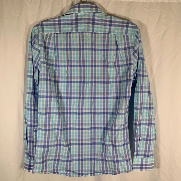 Tommy Hilfiger Shirt Men’s Small 14 - 14.5 32/33 Blue Plaid Slim Fit Button up - Picture 5 of 5